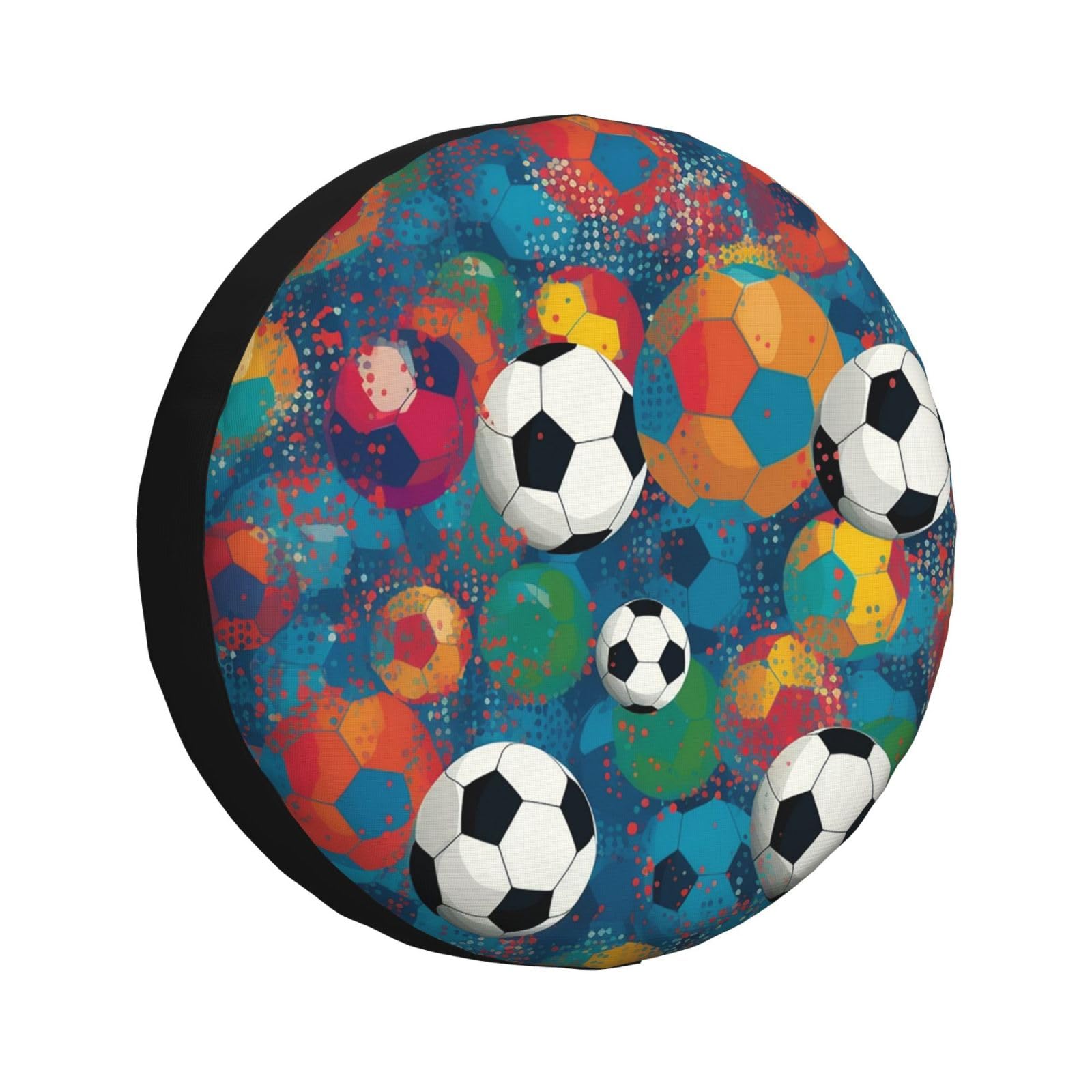 Radschutzhülle Bunter Fußball Reserveradabdeckung Uv-Schutz Spare Tire Cover Wasserdicht Ersatz Reifen Abdeckung Für Viele Fahrzeug Wohnmobile Ersatzradreifen 16 inch von Generic