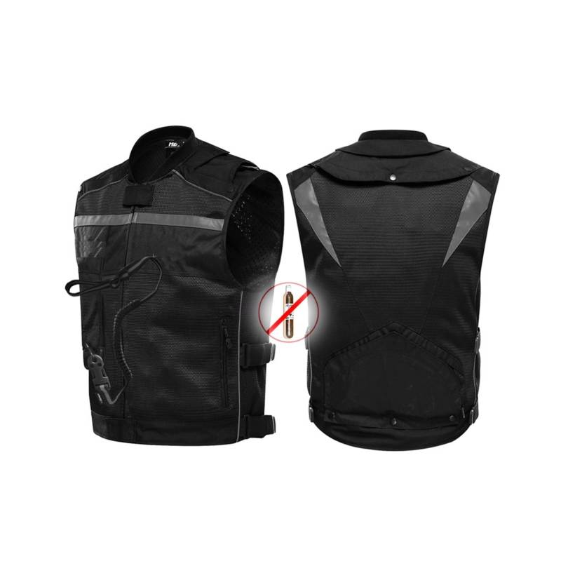 Reflektierende Motorrad -Airbag -Weste Flammenbeutelweste Kann Wiederverwendet Werden/ohne CO2 -Tintenpatrone Erwachsene Motorrad -Airbag -Schutzjacke(Large) von Generic