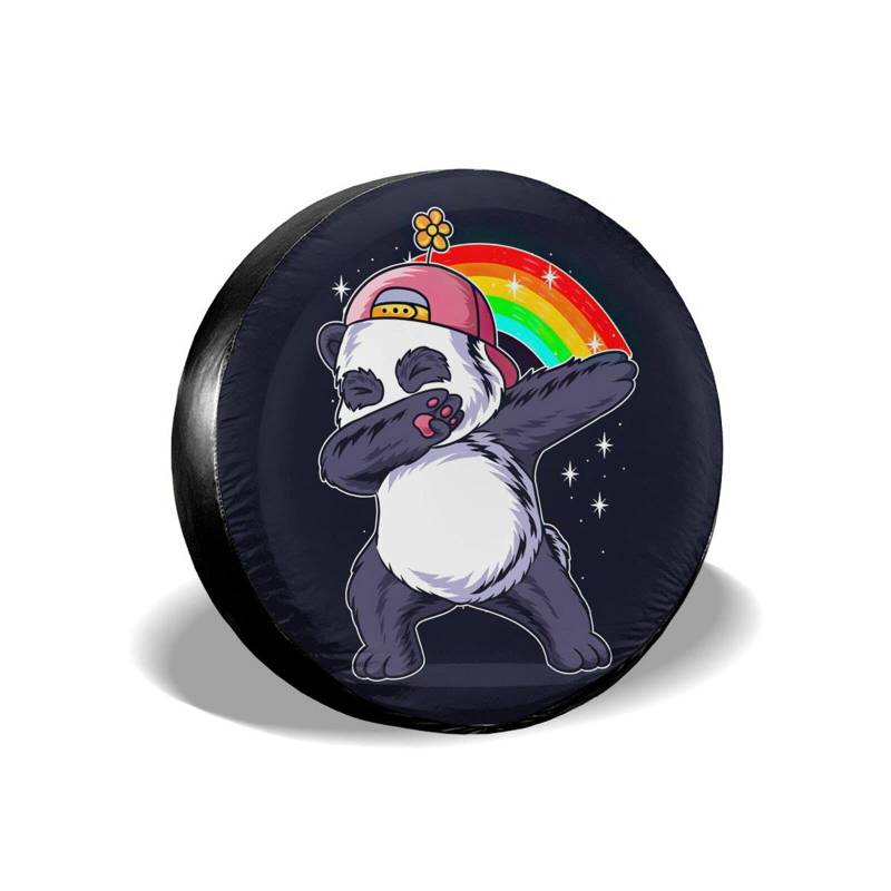 Regenbogen Cooler Panda Ersatzrad Abdeckung Sonnenschutz Ersatzreifenabdeckungen Staubdicht Reifencover Universal Für Wohnmobil Auto LKW 16inch von Generic