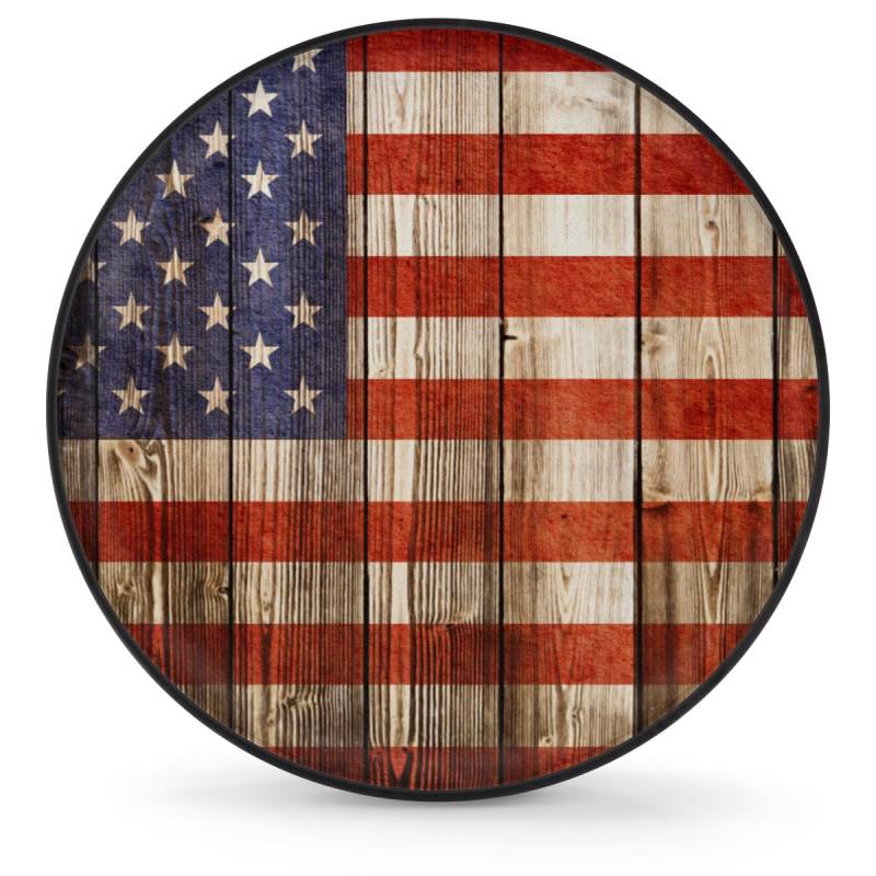 Reifen Schutzhülle, Amerikanische Flagge Vintage Holz Wasserdicht Autoreifen Tasche Wetterfest Reifentasche Für SUV Auto Truck 16 inch von Generic