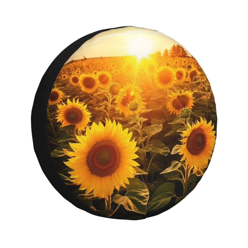 Reifen Tasche Sonnenschein Sonnenblumenfeld Spare Tire Cover Waschbar Auto Reserverad Abdeckung Prämie Radschutzhülle Für Geländewagen Wohnmobile Truck 15 inch von Generic