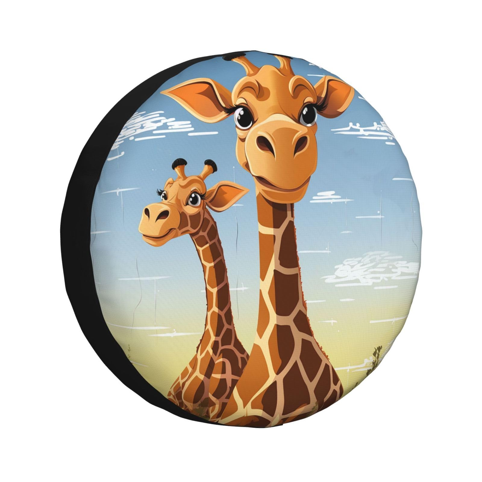 Reifenabdeckung Giraffe Spare Tire Cover Waschbar Reifen Tasche Staubdicht Reifenhülle Für Mpv Anhänger Geländewagen 15 inch von Generic