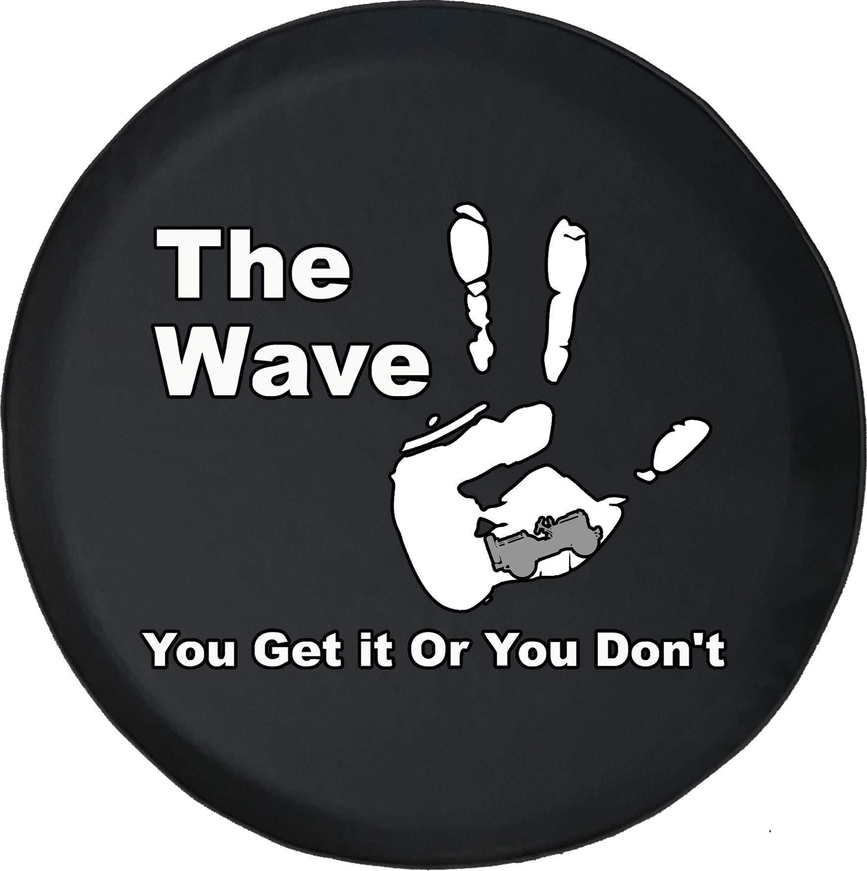 Reifencover Der Wave-Club „Get It Or Don’T“ Auto Reserverad Abdeckung Passend Tire Cover Staubdicht Autoreifen Schutzhülle Für Wohnmobile 4 Saison Geländewagen 14 inch von Generic