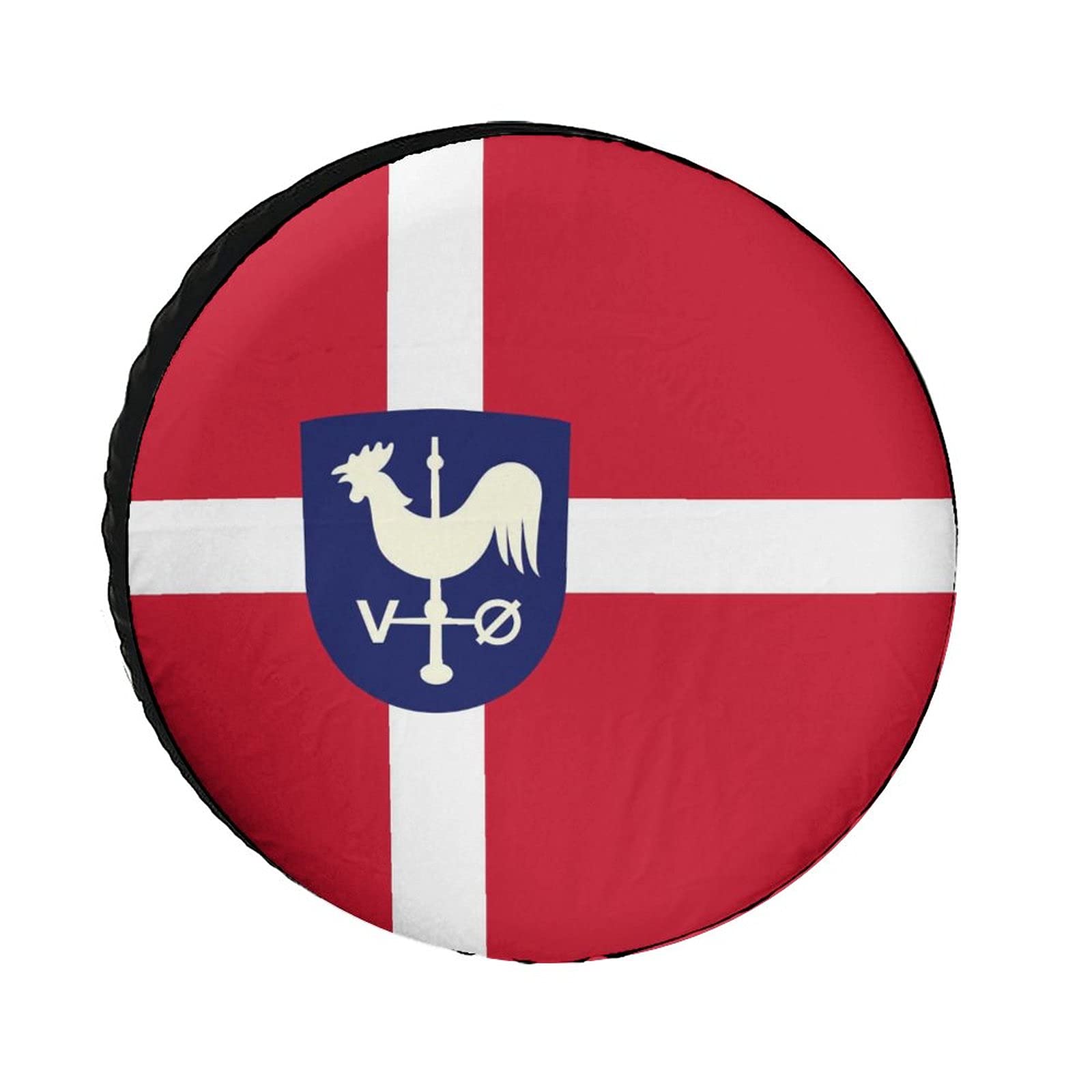 Reifencover Flagge Von Albertslund Druck Ersatzradabdeckung wasserdichte Ersatzrad Abdeckung Gedruckte Aufbewahrungstasche, Für Anhänger, Auto, 14in von Generic