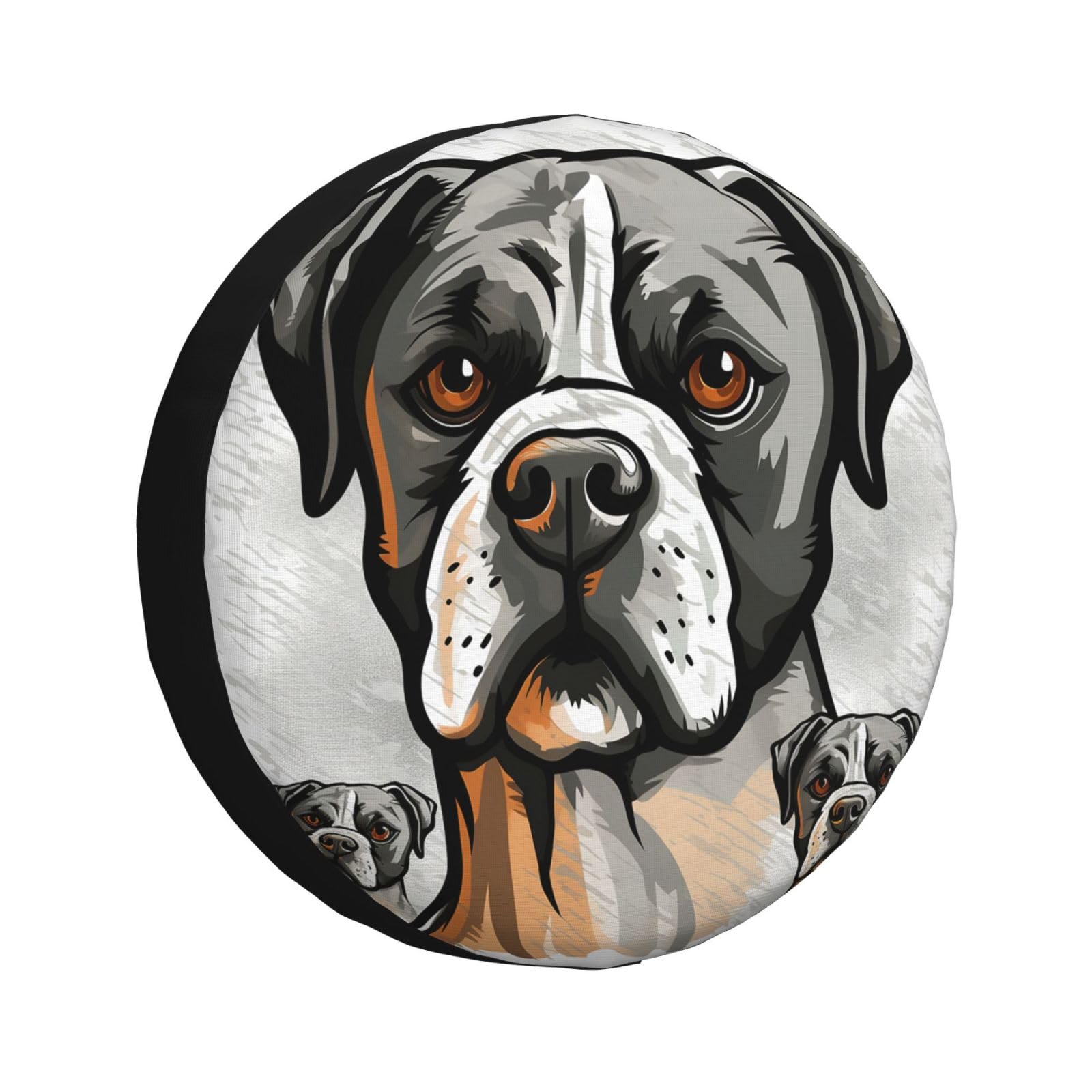 Reifencover Kopf Der Amerikanischen Bulldogge Reifenhülle Universal Reifen Tasche Staubdicht Radschutzhülle Für Wohnmobile Mpv 4 Saison 15 inch von Generic