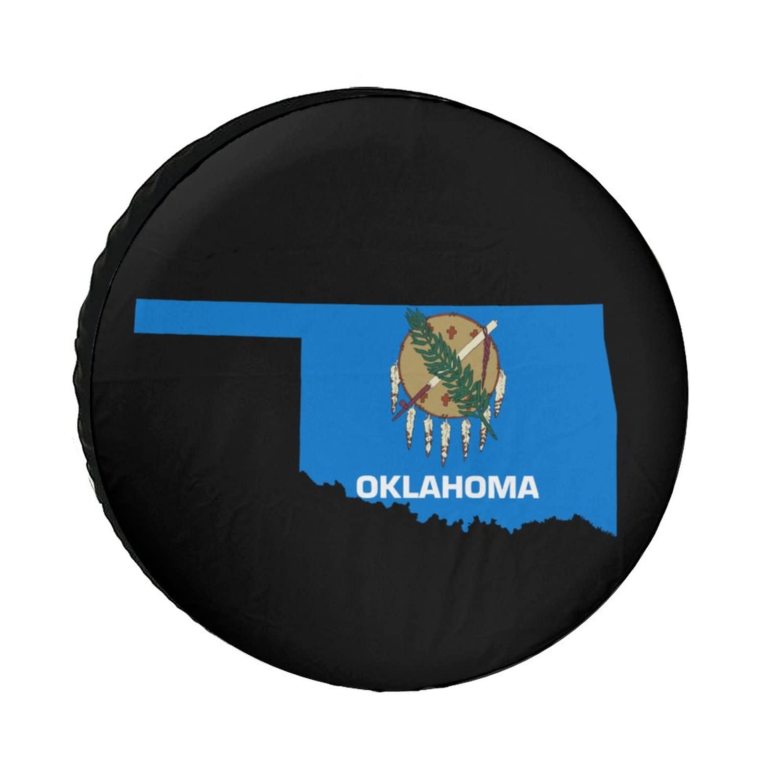 Reifencover Oklahoma-Flagge Ersatz Reifen Abdeckung Universale Reserverad Reifen Abeckung Uv Radreifenabdeckung, Für Wohnmobile, LKW, 14in von Generic