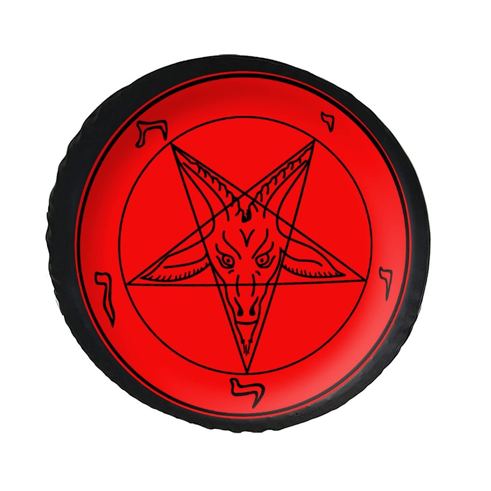 Reifencover Satanisches Baphomet-Ziegensymbol Ersatz Reifen Abdeckung Schmutzfest Ersatzradabdeckung Schutz Aufbewahrungstasche, Für Auto, Wohnmobile, 15in von Generic