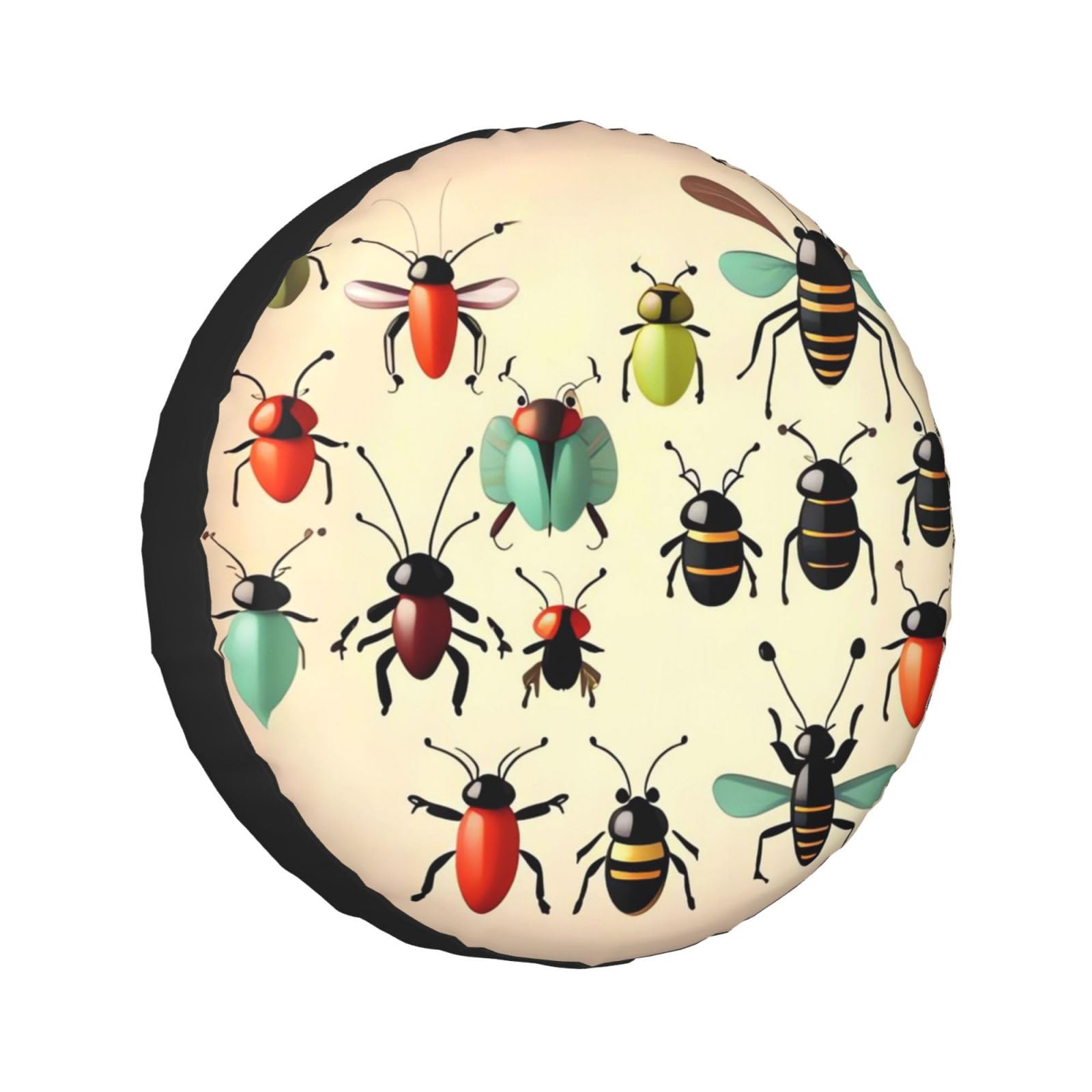 Reifenhülle Karikatur, Kleine Insekten Spare Tire Cover Waschbar Auto Reserverad Abdeckung Passend Reserveradabdeckung Für Mpv Wohnmobile Caravan 14 inch von Generic