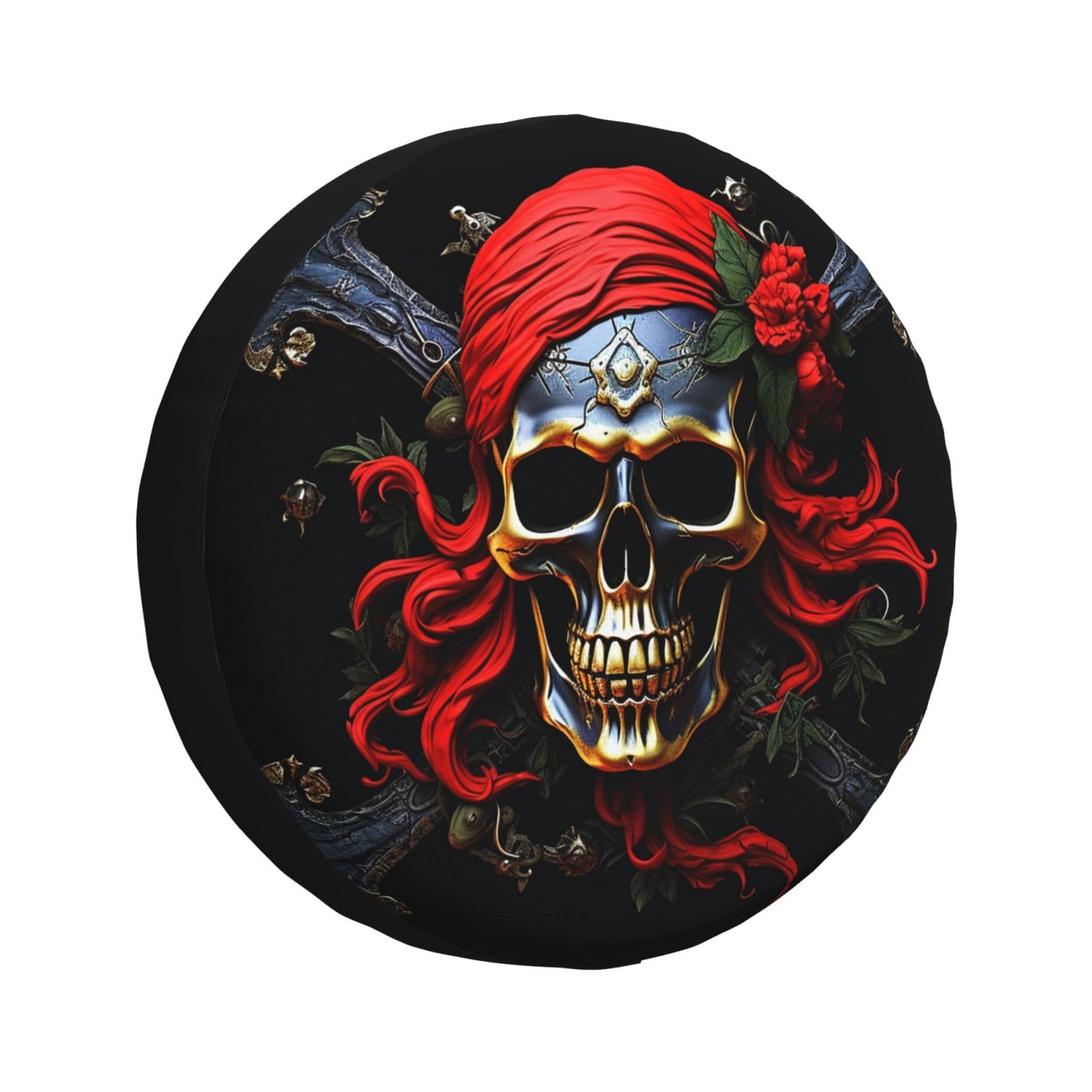 Reifenhülle Piratenschädel Reifenabdeckung Uv-Schutz Spare Tire Cover Staubdicht Reifencover Für Ersatzradreifen Viele Fahrzeug Truck 17 inch von Generic