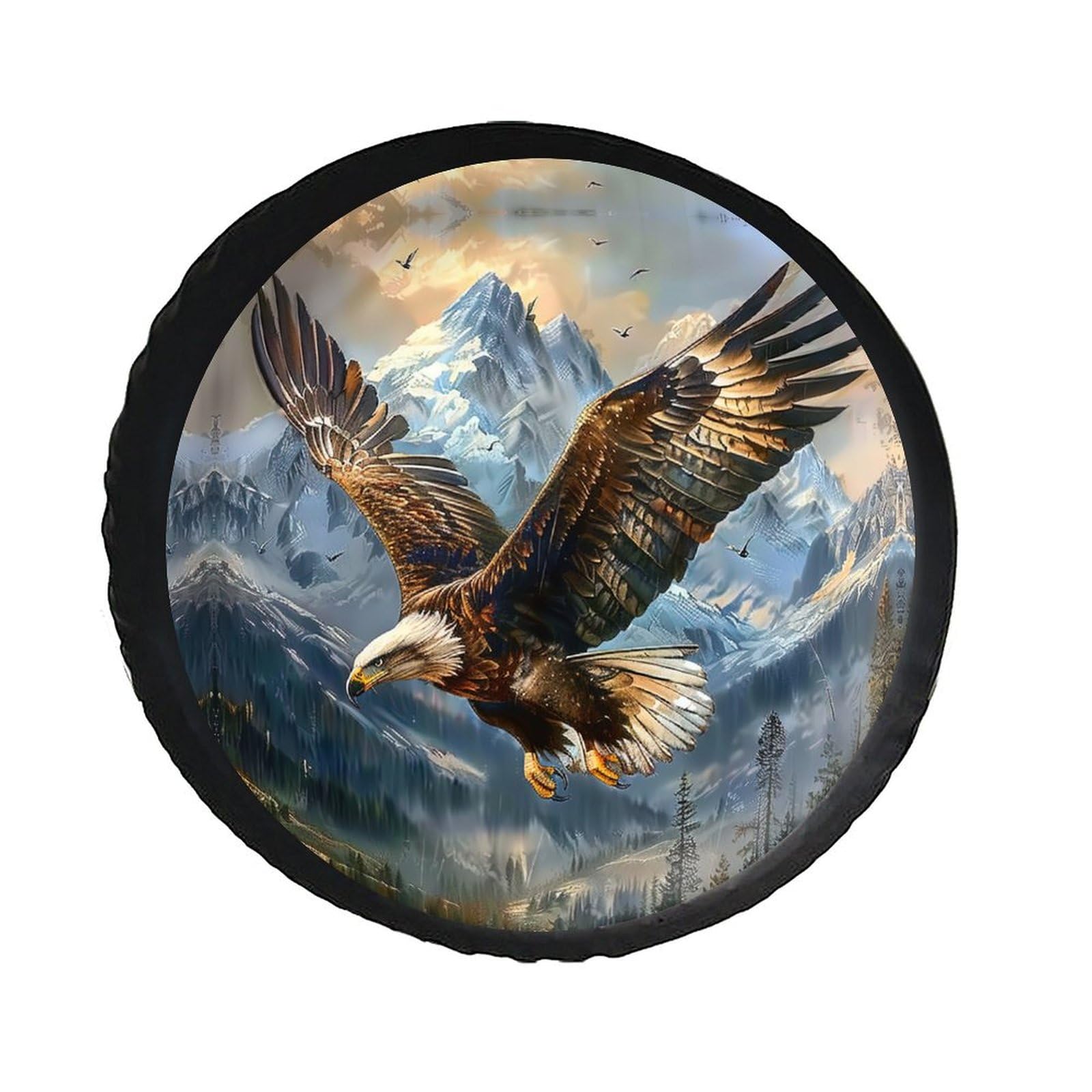 Reifenhülle Wehende Amerikanische Flagge Ersatz Reifen Abdeckung Universal Spare Tire Cover Wasserdicht Reifen-Aufbewahrungstasche Für Geländewagen Wohnmobile Truck 16 inch von Generic