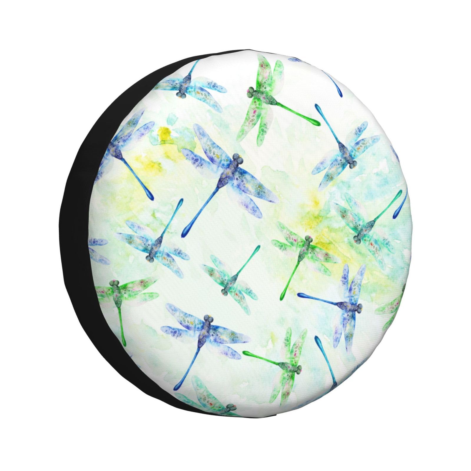 Reifenschutzabdeckung Aquarell Libelle Tier Druck Ersatzradabdeckung Uv-Schutz Tire Cover Prämie Auto-Ersatzreifenabdeckungen Für Mpv 4 Saison Anhänger 14 inch von Generic