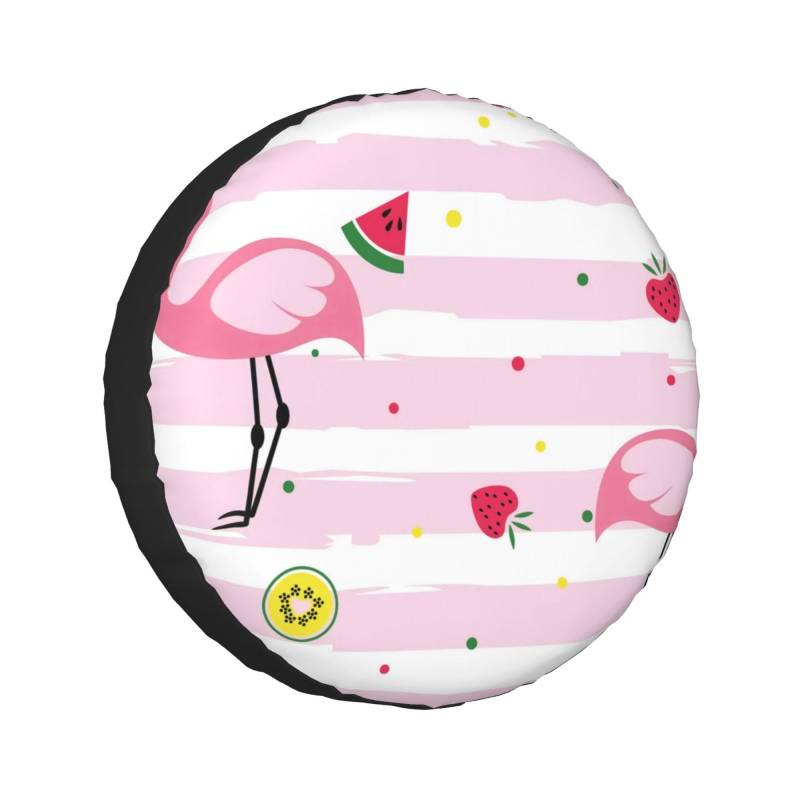 Reifenschutzhülle Fruchtflamingo Reserveradabdeckung Universal Reifentaschen Staubdichter Spare Tire Cover Für LKW, Wohnmobil, Auto 15" von Generic