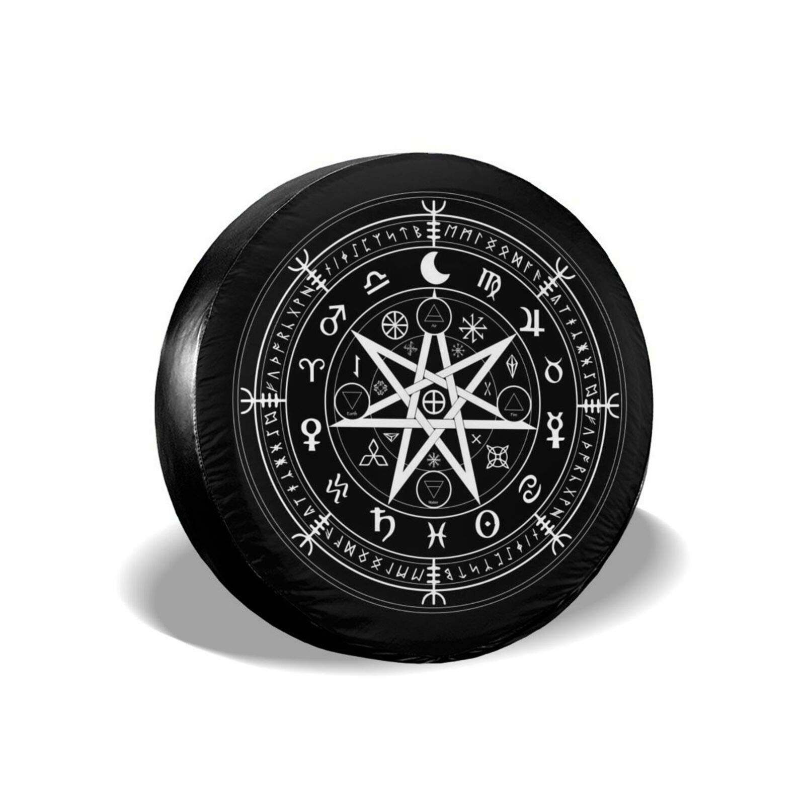 Reifentaschen Mandala Hexen Runen Ersatzrad Abdeckung Universal Radabdeckung Staubdichter Radschutz Für Auto, SUV, Wohnwagen 14" von Generic