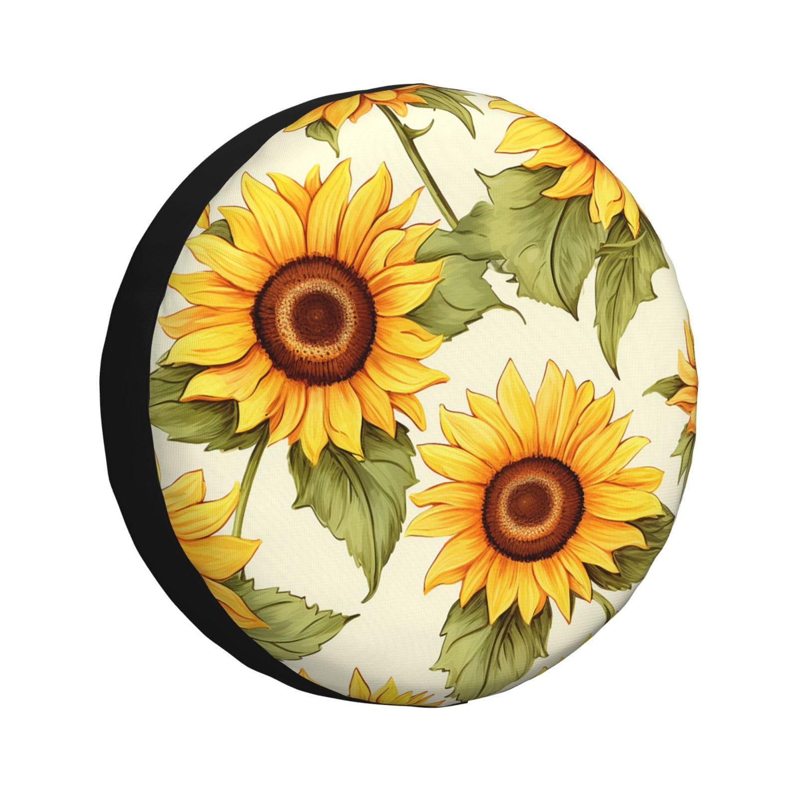 Reserveradabdeckung Sonnenblumenblütenmuster Autoreifen Tasche Wasserdicht Tire Cover Prämie Reifencover Für Ersatzradreifen Viele Fahrzeug Truck 15 inch von Generic