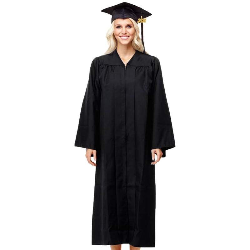 Richter-Kostüm-Robe – mattes Abschlusskleid, Mützen-Quasten-Set, mattes Absolventen-Outfit | Abschlusskleid-Set mit Mütze und Quaste, mattes Finish für Studenten, Abschlussset für Hochschulabsolvente von Generic