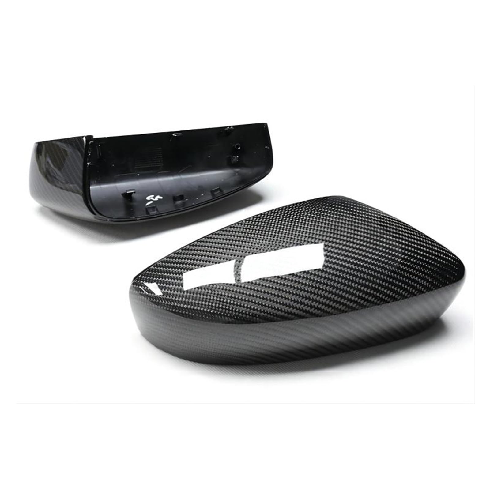 Rückspiegelabdeckung Für Volkswagen Für POLO 6R 6C UP 2011-2020 Ohne Licht Auto Rückspiegel Fall Abdeckung Trim Cap Ersatzteile zugriffs(C 6R Carbon fiber) von Generic