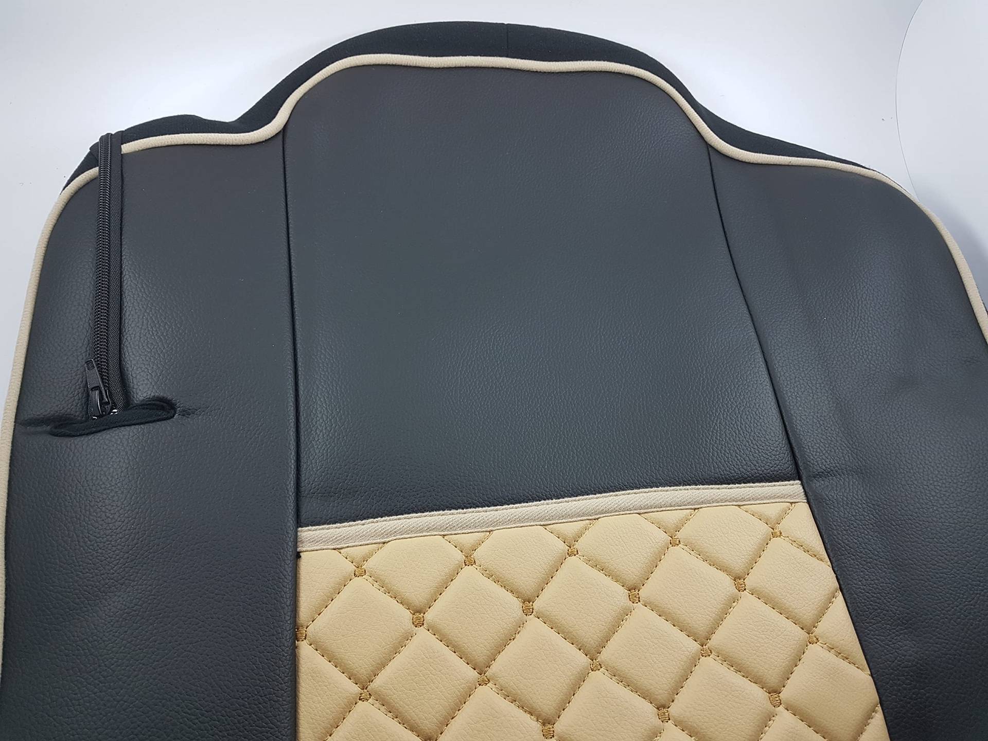 Satz Sitzbezüge 1+1 Beige Öko-Leder Schutzfolien Für LKW Actros 1842 Euro 6 von Generic