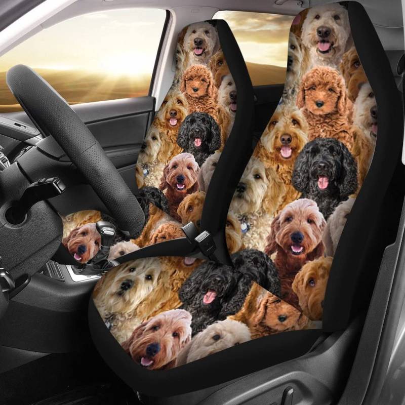 Schonbezüge Autoauflage EIN Haufen Goldendoodles Sitzbezug Auto Vordersitze Universelle Autositz Schonbezug Fashion Innenraum Sitzschoner Für Lastwagen, Suvs, Wohnmobil, 52X138Cm von Generic