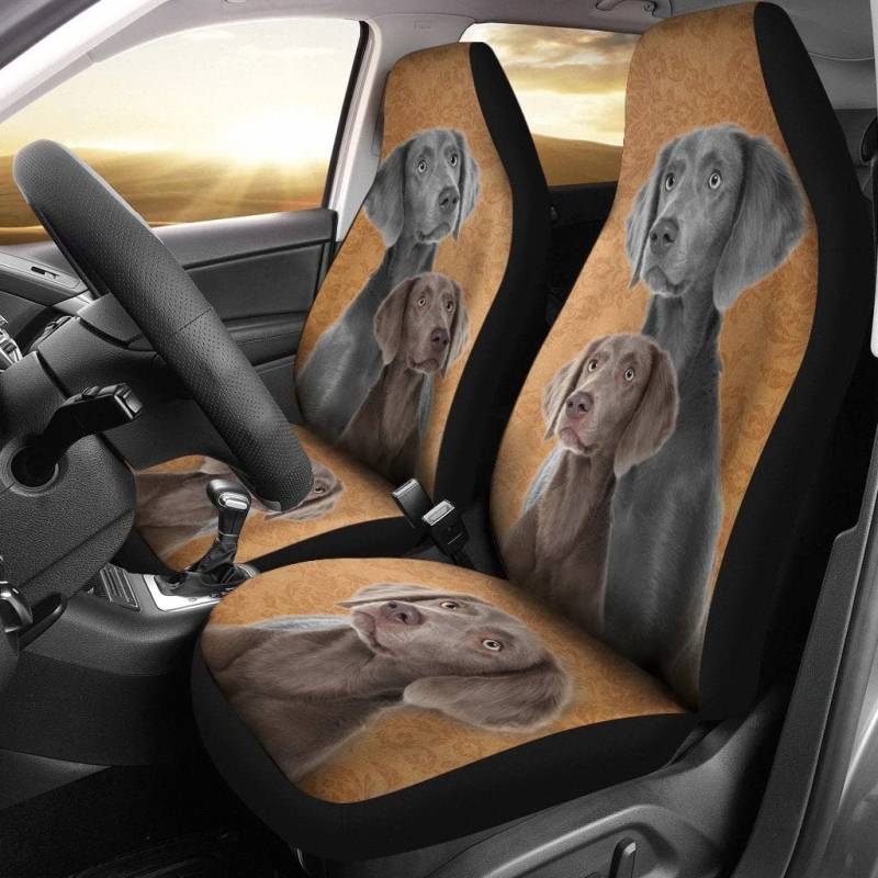 Schonbezüge Autoauflage Weimaraner Auto Sitzbezüge Fashion Sitzbezüge Set Universal Universell Passende Sitzbezug Auto Vordersitze Für Lastwagen, Anhänger, Wohnmobil, 52X138Cm von Generic