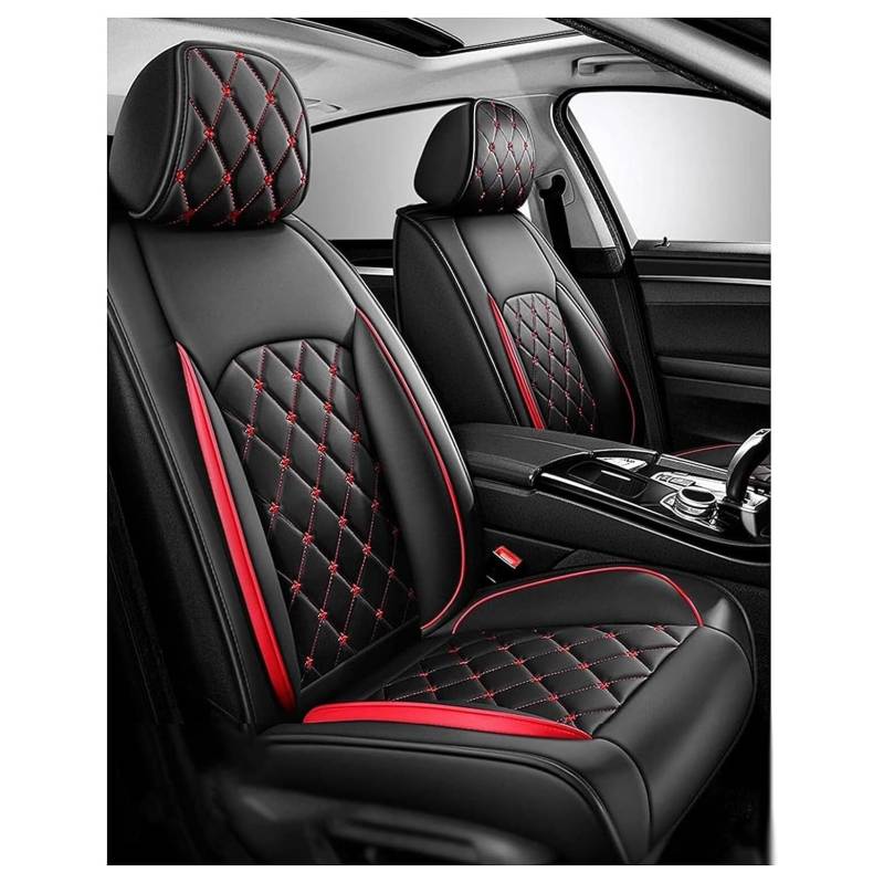 Schonbezüge Für Autositze Für VW Golf 7 Golf 7 GTI, Sitzbezüge Auto Leder, Autositzbezug Porosität Sitzbezüge Vorne Und Hinten Sitzschoner，All-Inclusive, Stilvolles Aussehen(Black red) von Generic