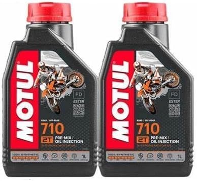 Set mit 2 l Öl Mischung Motul 710 2T synthetisch 2 Liter (2 x 1 l) von Generic