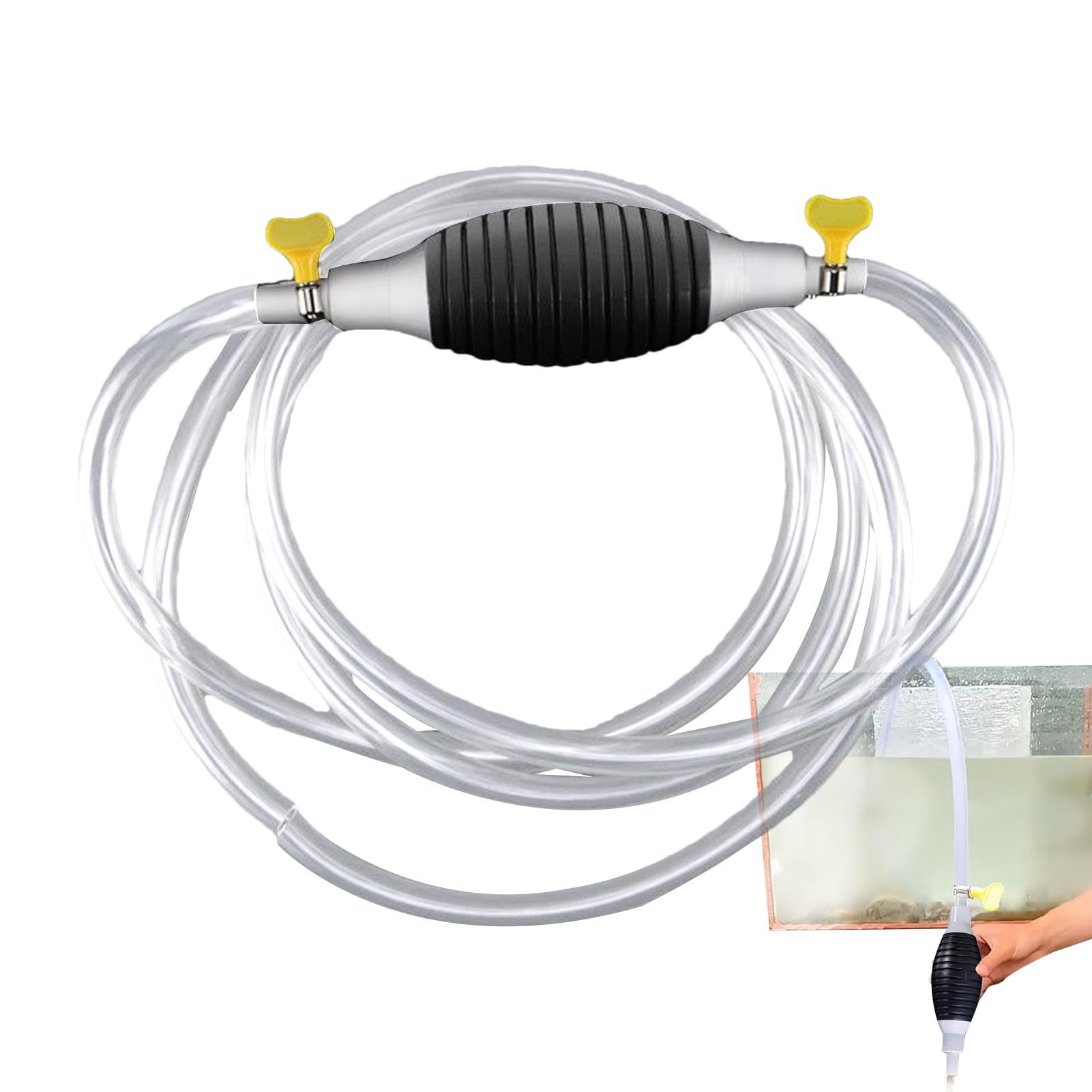 Siphon Handpumpe, Siphonpumpe für Öl | Manuelle Tragbare Flüssigkeitsabsaugpumpe, PVC Transparent Schlauch Siphon Schlauchpumpe für Bewässerungsschneider, Heckenschere, Rasenmäher von Generic