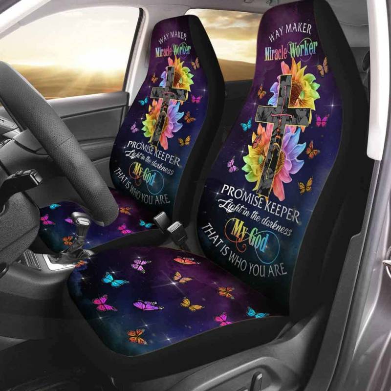 Sitzbezug Auto Vordersitze Way Maker Miracle Worker Promise Keeper Autositz Schonbezug Fashion Auto Sitzbezüge Premium Design Auto Sitzbezug Für Fahrzeuge, Suvs, Wohnmobil, 52X138Cm von Generic