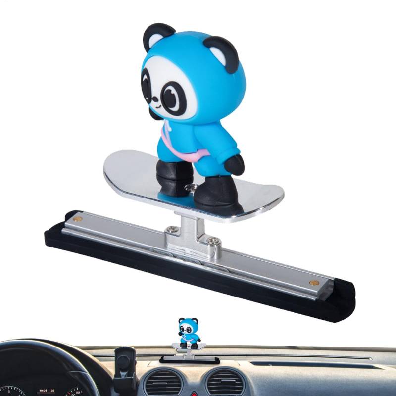 Skateboarding Bear Car Ornament, Cartoon Bear Skateboard Car Decor - Skaterbär -Schiebenationen für Dashboard | Auto Accessoires, Auto Innenmitte Konsole Ornament für Männer Männer von Generic