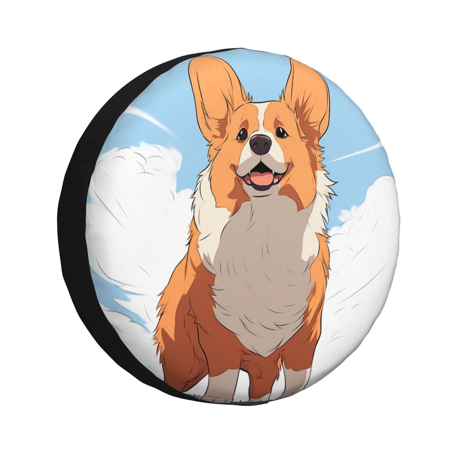 Spare Tire Cover Lustiger Corgi Hintern Braun Reifen-Aufbewahrungstasche Uv-Schutz Reifenhülle Universal Ersatzradabdeckung Für Ersatzradreifen Geländewagen Wohnmobile 14 inch von Generic