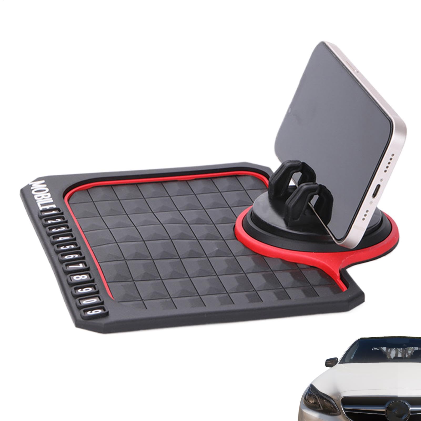 Sticky Storage Mat Phone Holder - Telefonhalter | Multifunktions-Armaturenbrettmatte mit temporärem Parknummern-Armaturenbrett,Klebrige Aufbewahrungsmatte, Handyhalter, Au von Generic