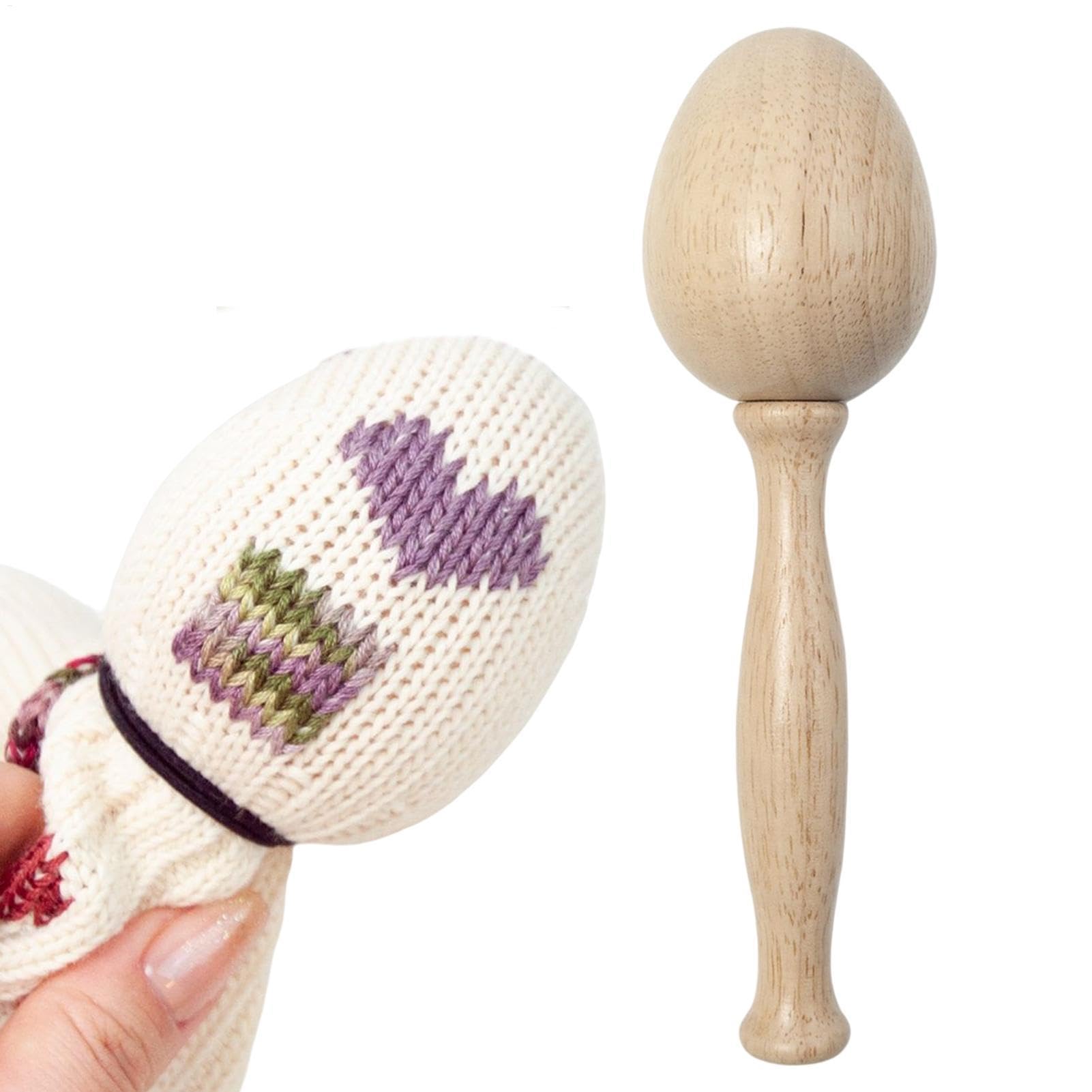 Stopf-Eier-Set – Easy-Grip-Reparaturset mit gebogenem Griff | Füllmaterial für Socken, Holzfülleier, Holzfüllzubehör-Set für zu Hause von Generic