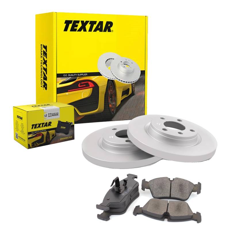 TEXTAR Bremsen Set Bremsscheiben Scheibenbremsen Ø239 Voll beschichtet hinten + Bremsbeläge Bremsklötze für Combi TT Roadster A3 Golf IV Variant von Generic