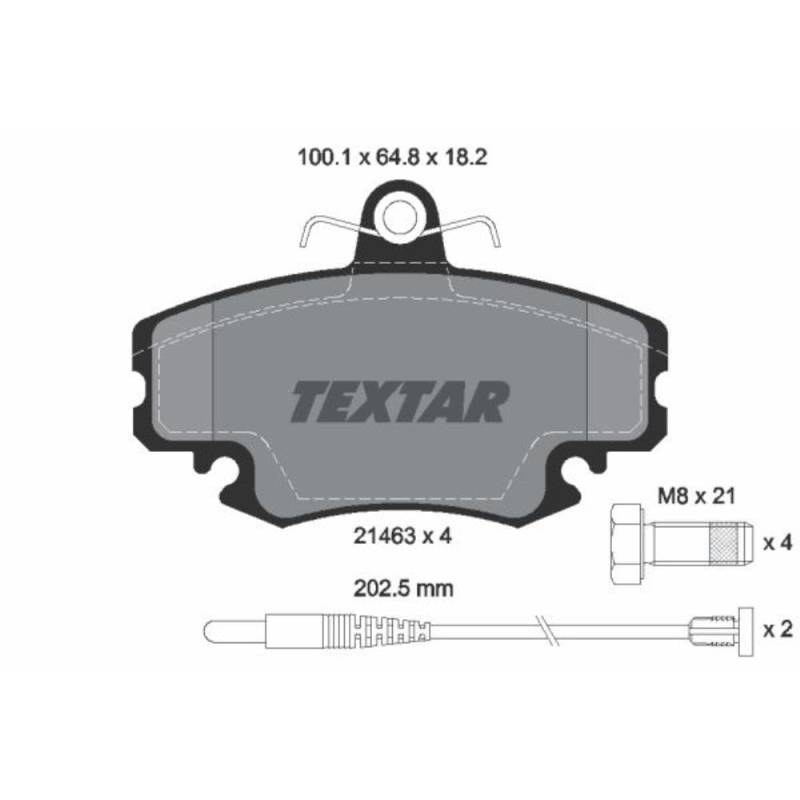 TEXTAR Bremsen Set Bremsscheiben Scheibenbremsen Ø259 belüftet beschichtet vorne + Bremsbeläge Bremsklötze für Twingo II Clio Megane I 19 Thalia von Generic