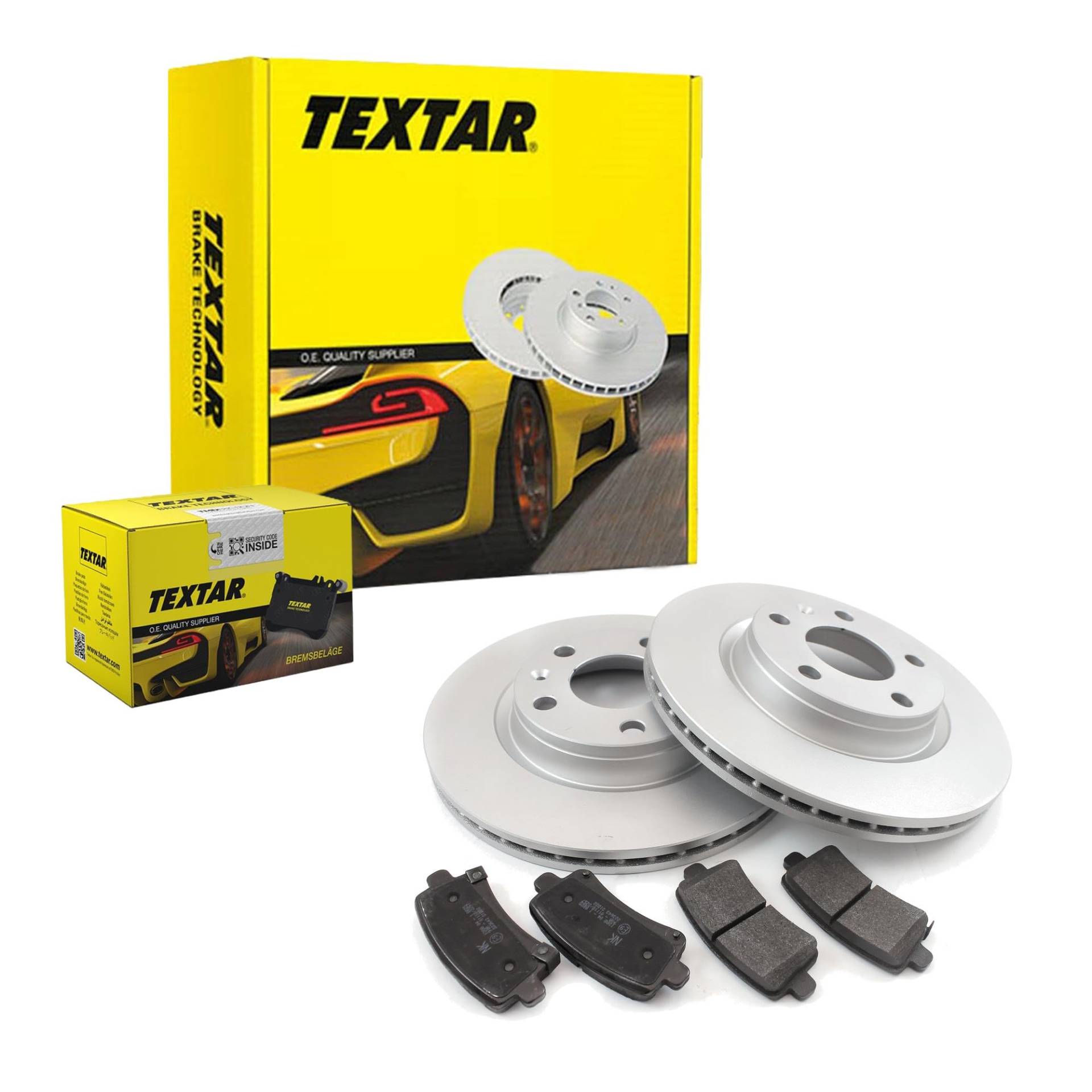 TEXTAR Bremsen Set Bremsscheiben Scheibenbremsen Ø277 belüftet beschichtet vorne + Bremsbeläge Bremsklötze für Forester Impreza Schrägheck BRZ Legacy V Station Wagon Outback GT 86 Coupe von Generic