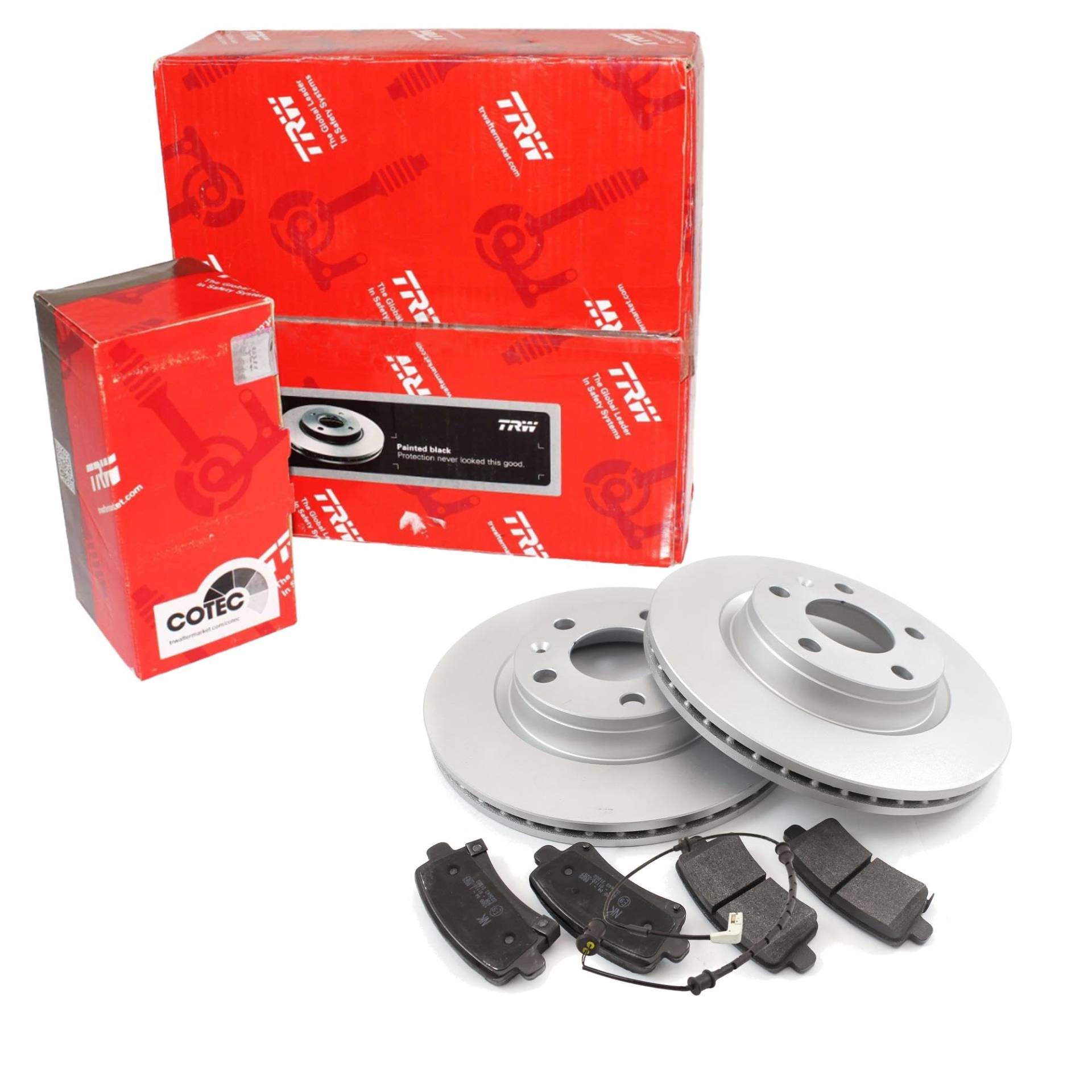 TRW Bremsen Set Bremsscheiben Scheibenbremsen Ø280 belüftet vorne + Bremsbeläge Bremsklötze für Golf IV New Beetle Cabriolet Combi A3 Leon von Generic