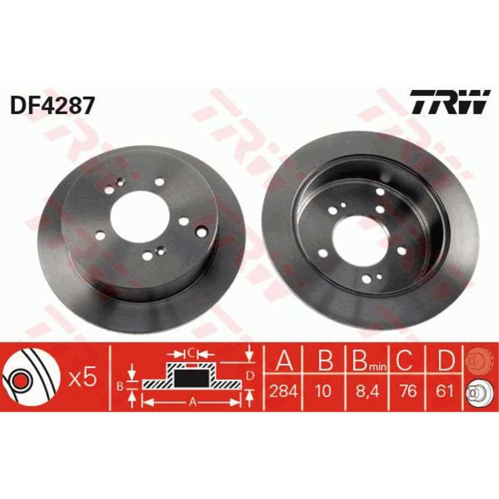 TRW Bremsen Set Bremsscheiben Scheibenbremsen Ø284 Voll hinten + Bremsbeläge Bremsklötze für IX35 Tucson Sportage von Generic