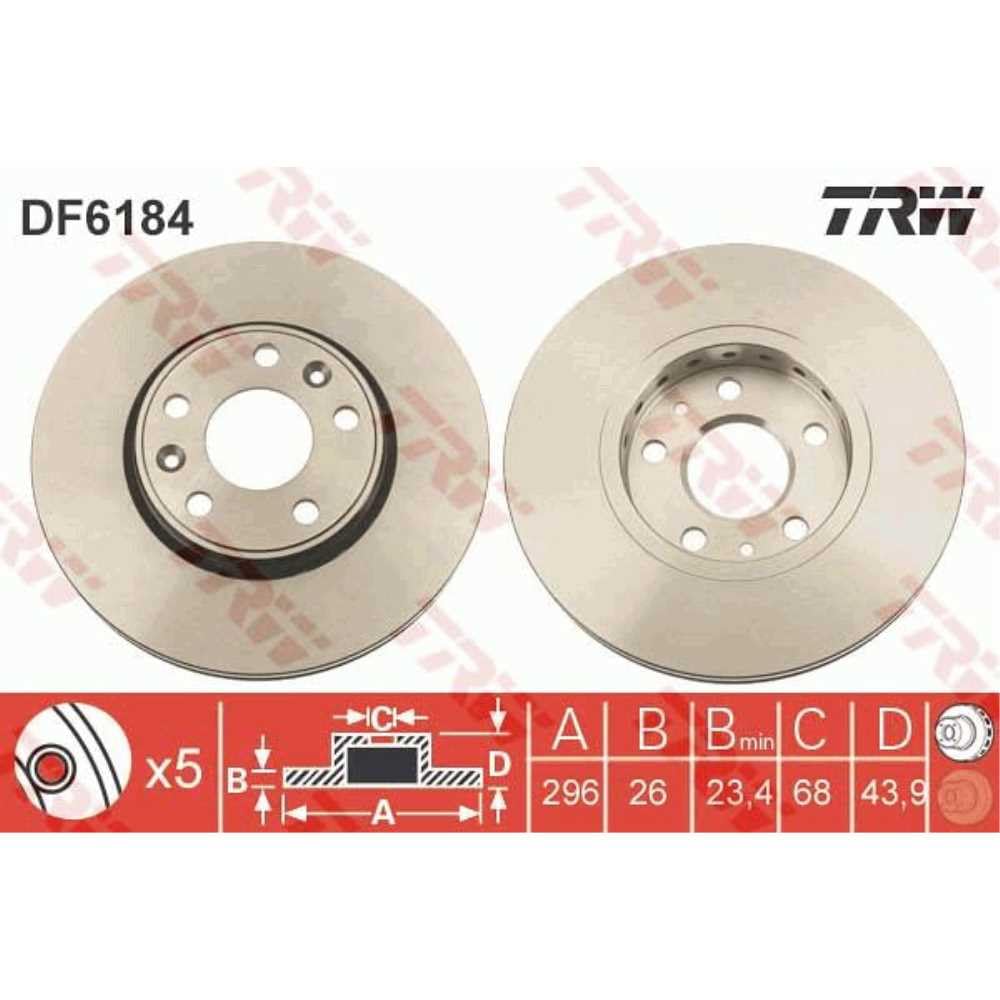 TRW Bremsen Set Bremsscheiben Scheibenbremsen Ø296 belüftet vorne + Bremsbeläge Bremsklötze für Scénic III Grand Laguna Megane Fluence von Generic