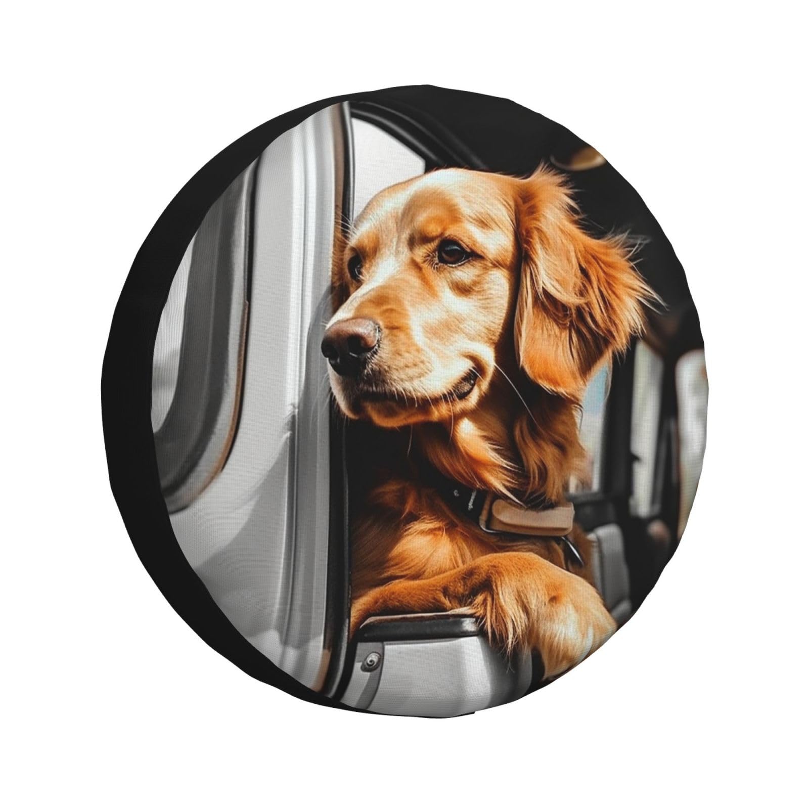 Tire Cover Hund Lehnt Sich Aus Dem Auto Druck Reifenhülle Schmutzfest Auto-Ersatzreifenabdeckungen Passend Radschutzhülle Für Ersatzradreifen Viele Fahrzeug Truck 16 inch von Generic