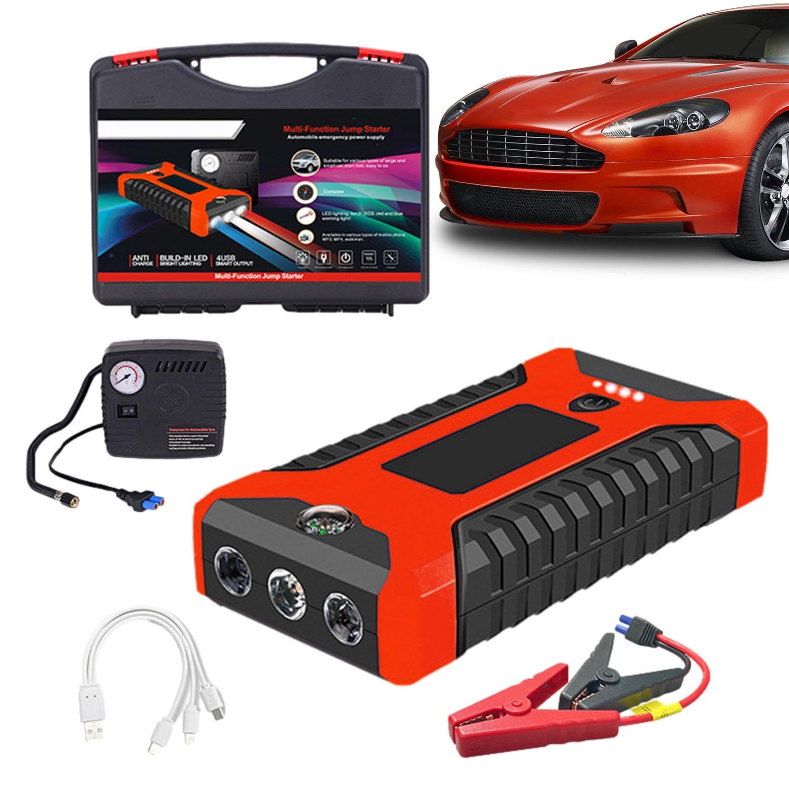 Tragbarer Batterie-Starthilfe | Tragbares Auto-Start-Power-Paket, schnell aufladbares Auto-Starter-Booster-Power-Pack für Wohnmobile, SUVs, LKWs und Mini-Autos von Generic