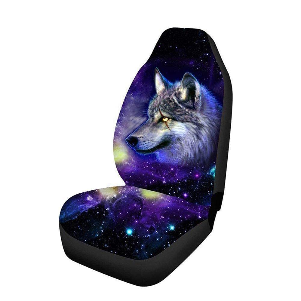 Universal Auto Sitzbezug Verdickung Polyester 3D Wolf Inklusive Vordersitz Druck Muster K4T4 Schutz Abdeckung Innen Auto Alle von Generic