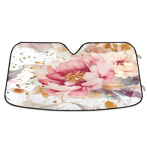 Universal Frontscheibe Windschutzscheibe Schutz Aquarell Pfingstroses Blumen Rosa Faltbar Frontscheibenabdeckung Wasserbeständig Auto Windschutzscheiben Abdeckung Für Geländewagen M Universal Frontscheibe Windschutzscheibe Schutz Aquarell Pfingstroses Blumen Rosa Faltbar Frontscheibenabdeckung Wasserbeständig Auto Windschutzscheiben Abdeckung Für Geländewagen M von Generic
