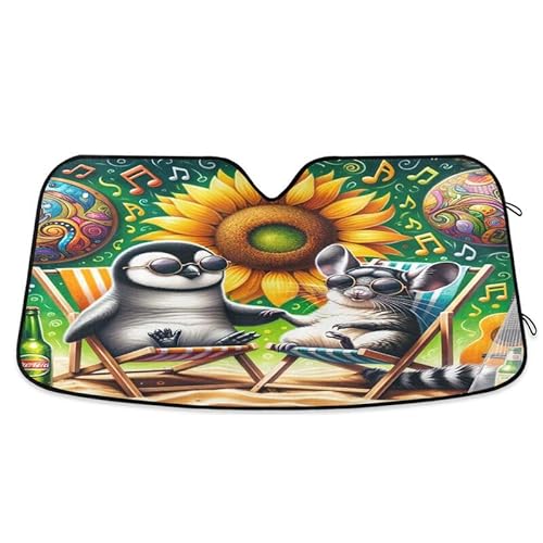 Universal Frontscheibenabdeckung Lustiger Feiertagspinguin Mit Chinchilla Und Riesigen Sonnenblumen Faltbar Frontscheibe Windschutzscheibe Schutz Einfache Lagerung Auto Sonnenschutz Für Sommer S Universal Frontscheibenabdeckung Lustiger Feiertagspinguin Mit Chinchilla Und Riesigen Sonnenblumen Faltbar Frontscheibe Windschutzscheibe Schutz Einfache Lagerung Auto Sonnenschutz Für Sommer S von Generic