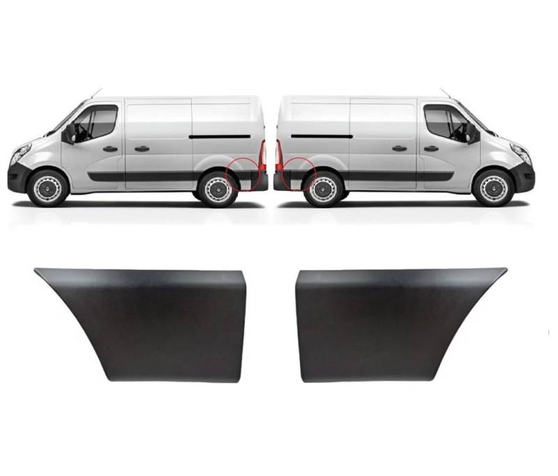 Untere Zierleisten für hintere rechte und linke Tür für kurzes Fahrgestell für Renault Master III, Opel Movano, Nissan NV400 768F30005R, 768F20005R von Generic