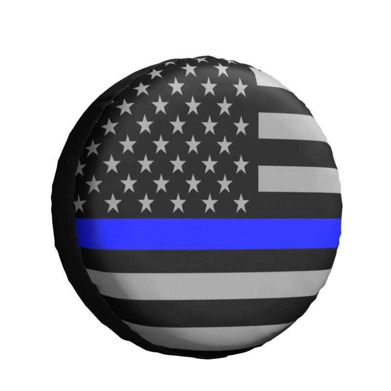 Usa-Flagge Im Distressed-Polizei-Stil Reifencover Sonnenschutz Radreifenabdeckung Staubdicht Ersatzrad Abdeckung Universal Für LKW Wohnmobil Auto 17inch von Generic