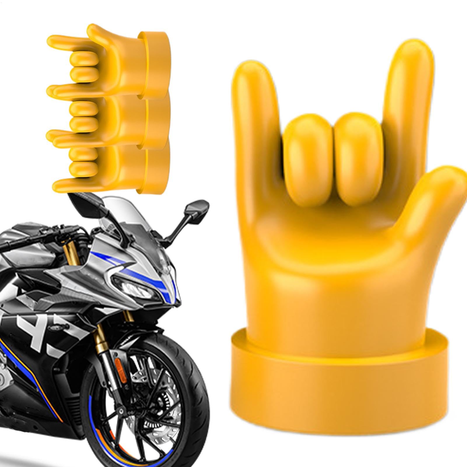 Ventilschaftkappe aus Gummi, Mittelfinger-Ventilschaftkappe - 4 Stück Ventilkappen Reifen Mittelfinger Vorbaukappen,Seal Air Caps Lustige Gummi-Reifenkappen für Auto und Motorrad von Generic