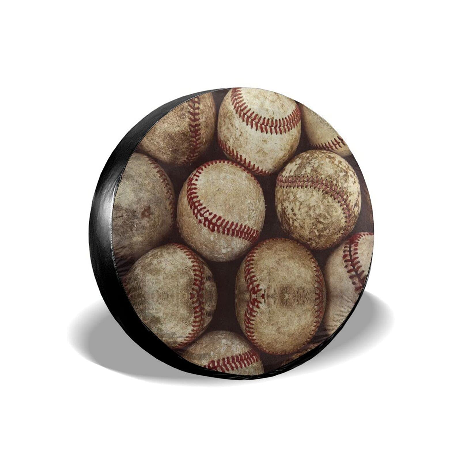 Vintage Retro Baseball Reifencover Prämie Reserveradabdeckung Schmutzfest Radreifenabdeckung Universal Für LKW Rv Wohnmobil 14inch von Generic