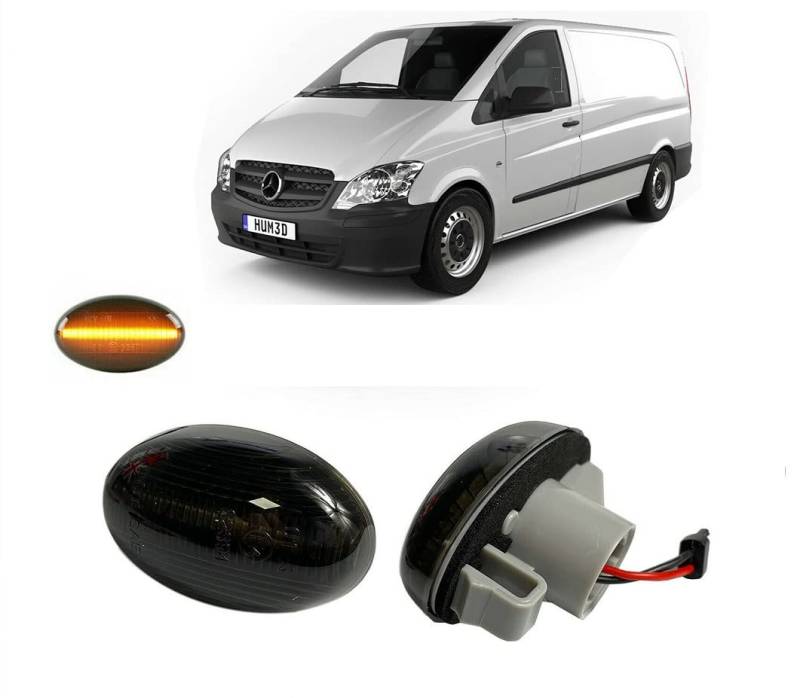 Vito, Smart, A-Class, Citan 1 x LED-Seitenblinker, 1 x Schwarz (OEM-Ref: 1688200121, 6398200021, A1688200121, A6398200021) von Generic