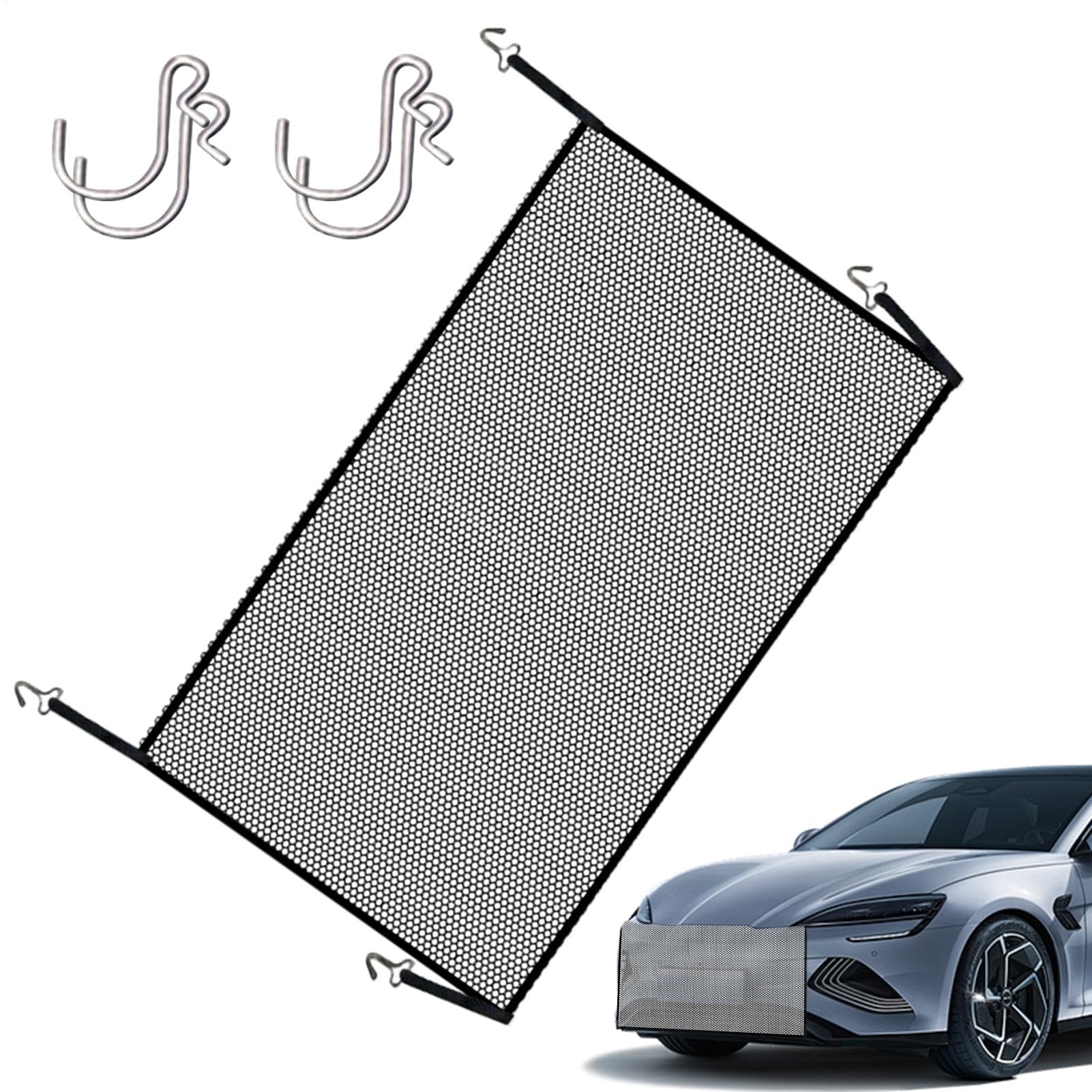 -Vordere Stoßstangenschutznetz - High Density Car Grill Protection Net, Frontgrill Mesh Guard | Waschbarer Motorhaube -Stoßfänger Net, verhindert Steine ​​und Blätter Schäden, Schutznetz für Fahrz von Generic