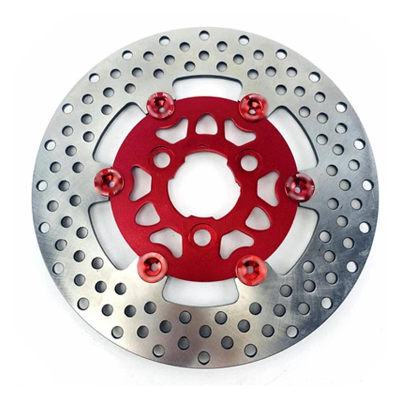 Vorne Hinten Bremsscheibe Rotor Für Motorrad E-Bike UN&IVE&RSAL CNC RPM 3 Löcher 220mm * 57mm Schwimmende Bremsscheibe(220mm Red) von Generic