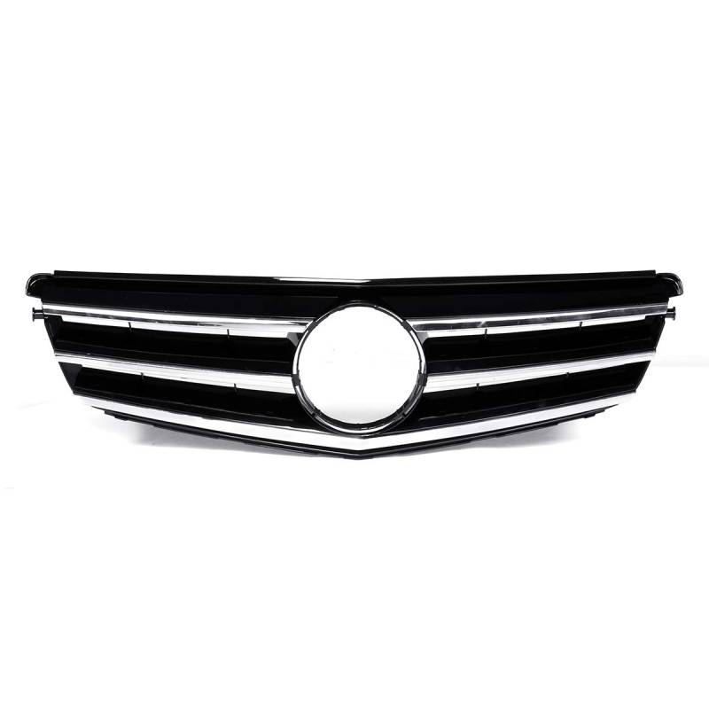 W204 Auto Frontgrill Kompatibel mit Mercedes Benz C Klasse W204 C180 C200 C300 C350 2007-2014 Frontstoßstange Kühlergrill Racing Grill (A-Schwarz Silber) von Generic